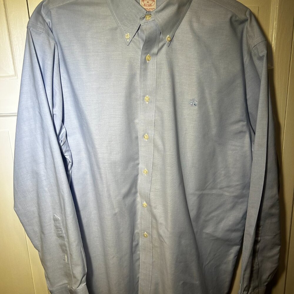 Brooks Brothers Oxford Cloth Button-Down Shirt Traditional Fit Light Blue Sz XL